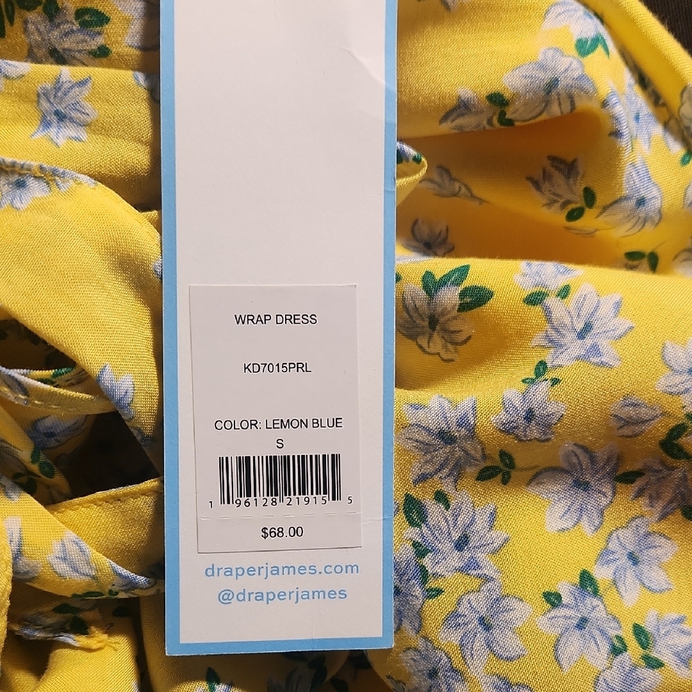 Draper James RSVP Yellow Floral Wrap Midi Dress Size S Southern Belle Feminine - Picture 5 of 10